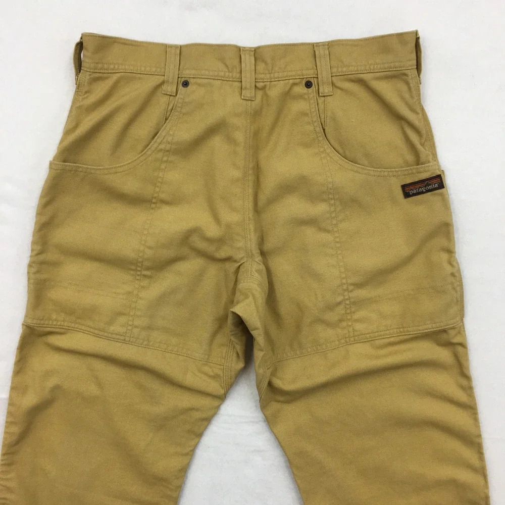 Patagonia Iron Forge Hemp Canvas Double Knee Pants Tan Brown Mens 32 Workwear